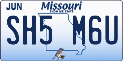 MO license plate SH5M6U