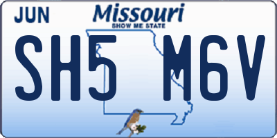 MO license plate SH5M6V