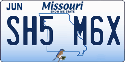 MO license plate SH5M6X