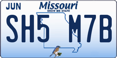 MO license plate SH5M7B