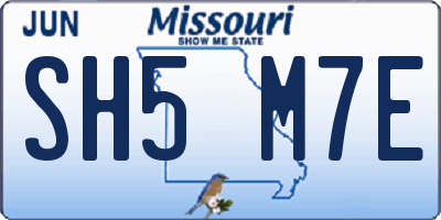 MO license plate SH5M7E