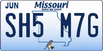 MO license plate SH5M7G