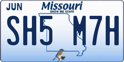 MO license plate SH5M7H