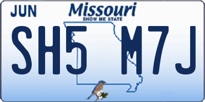 MO license plate SH5M7J