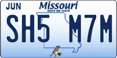 MO license plate SH5M7M