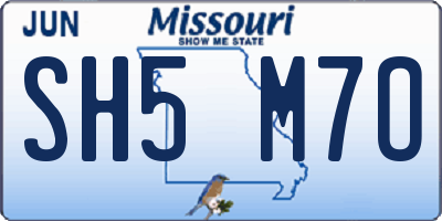 MO license plate SH5M7O