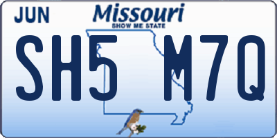 MO license plate SH5M7Q