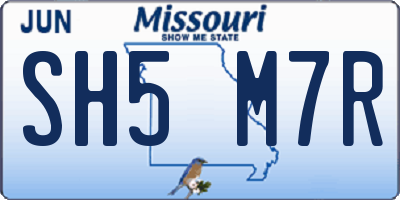 MO license plate SH5M7R