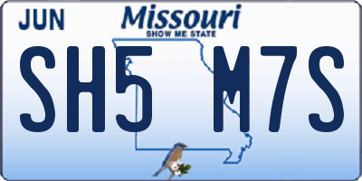 MO license plate SH5M7S