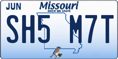 MO license plate SH5M7T