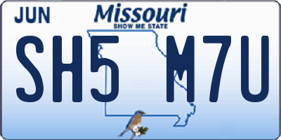 MO license plate SH5M7U