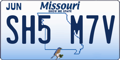 MO license plate SH5M7V