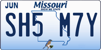 MO license plate SH5M7Y