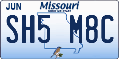 MO license plate SH5M8C