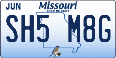 MO license plate SH5M8G
