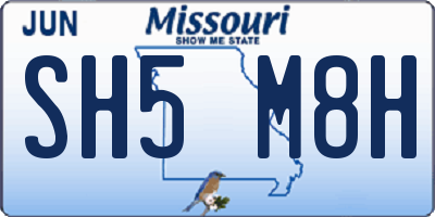 MO license plate SH5M8H