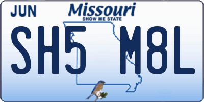 MO license plate SH5M8L