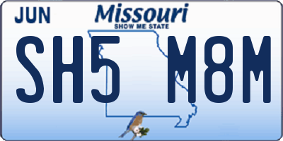 MO license plate SH5M8M