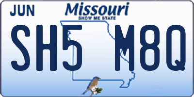 MO license plate SH5M8Q