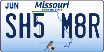 MO license plate SH5M8R