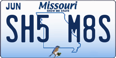 MO license plate SH5M8S