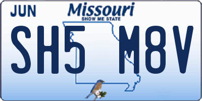 MO license plate SH5M8V