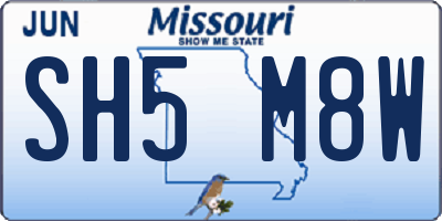 MO license plate SH5M8W