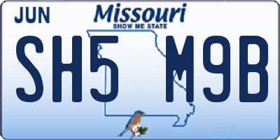 MO license plate SH5M9B