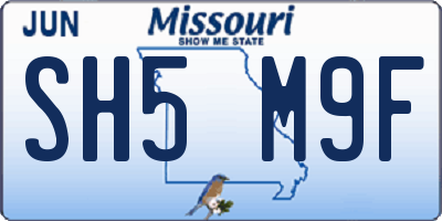 MO license plate SH5M9F