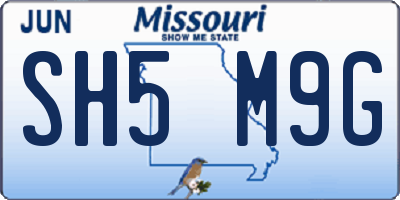 MO license plate SH5M9G