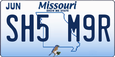 MO license plate SH5M9R