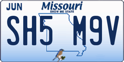 MO license plate SH5M9V