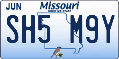 MO license plate SH5M9Y