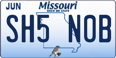 MO license plate SH5N0B