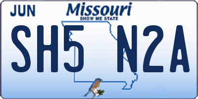 MO license plate SH5N2A