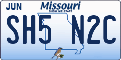 MO license plate SH5N2C