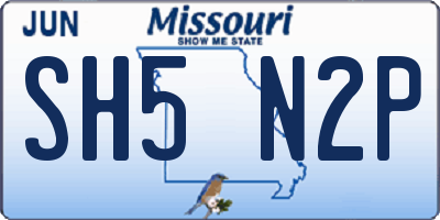 MO license plate SH5N2P