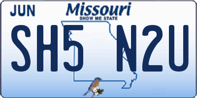 MO license plate SH5N2U
