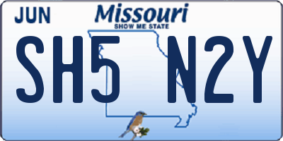 MO license plate SH5N2Y