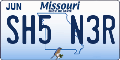 MO license plate SH5N3R