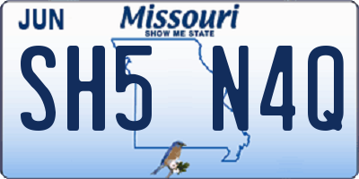 MO license plate SH5N4Q