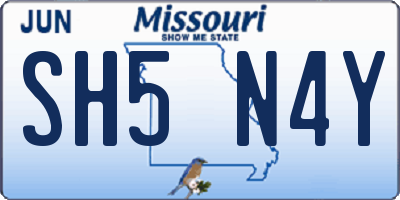 MO license plate SH5N4Y