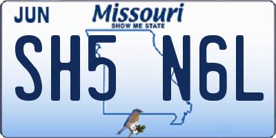 MO license plate SH5N6L