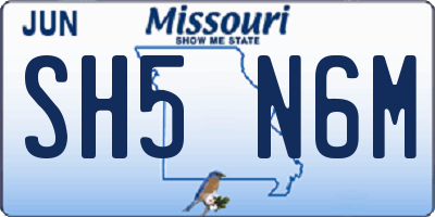 MO license plate SH5N6M