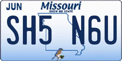 MO license plate SH5N6U