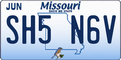 MO license plate SH5N6V