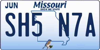 MO license plate SH5N7A