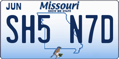 MO license plate SH5N7D