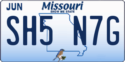 MO license plate SH5N7G
