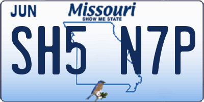 MO license plate SH5N7P
